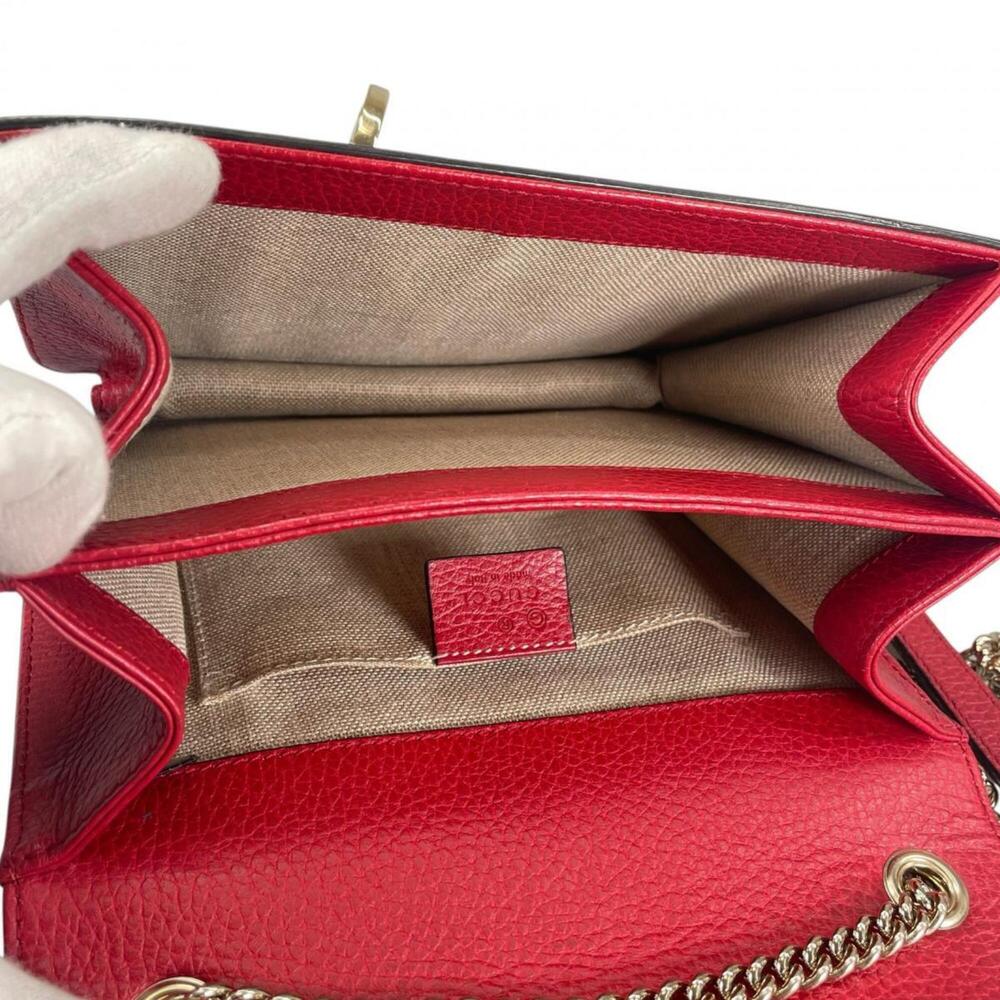 GUCCI Red Leather Shoulder Bag - Picture 12 of 16
